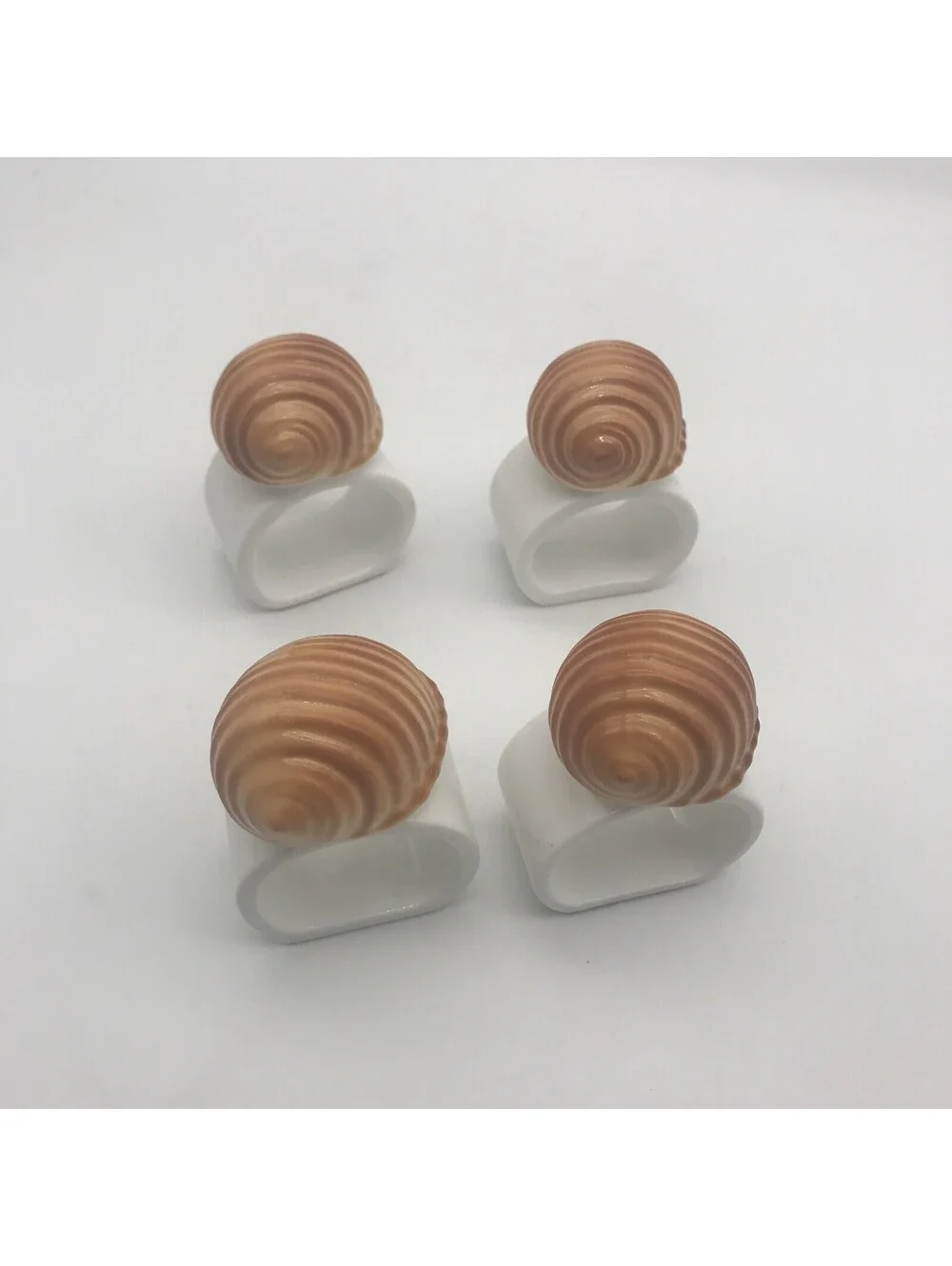 Vintage Seashell Napkin Rings Set Of 4 Made In Taiwan Beach House Decor Nautical